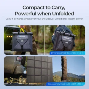 RENOGY REGO 400W Portable Solar Panel, Renogy Solar Blanket N-Type Foldable Solar Panel, 25% High Efficiency, Lightweight Solar Panel Charger for Camping, RV, Marine, SUV, Off Grid Applications view 3