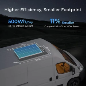 Renogy Solar Panel 100 Watt 12 Volt, High-Efficiency Monocrystalline PV Module Power Charger for RV Marine Rooftop Farm Battery and Other Off-Grid Applications, RNG-100D-SS, Single 100W view 3