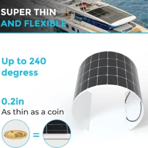 Renogy Solar Panels 200 Watt 12V, Flexible Solar Panel 200W 22% High-Efficiency, 240° Ultra Lightweight Solar Panels for Marine RV Cabin Van Car Boat Camping Curve Surfaces view 2