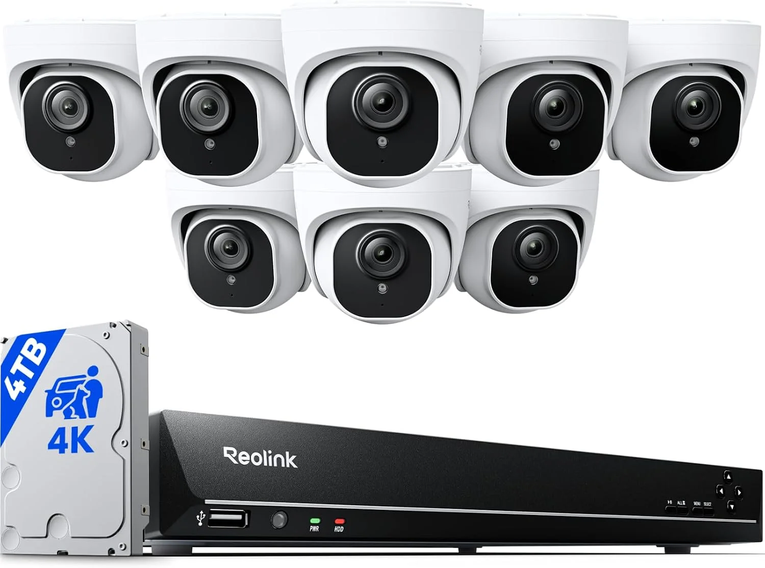 Reolink 16CH 4K Security Camera System with 8 PoE Cameras