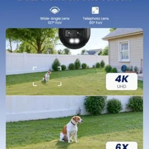 REOLINK 4K Dual-Lens Outdoor PTZ Auto-Tracking Camera (2 Pack) Bundle with 128GB microSD Card (2 pcs), 6X Hybrid Zoom, with Spotlight, 2.4G/5GHz WiFi view 7