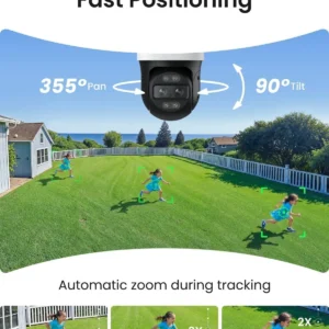REOLINK PTZ Security Camera System 4K, IP PoE 360 Camera with Dual-Lens, Auto 6X Hybrid Zoomed Tracking, 355 Pan & 90 Tilt, Outdoor Surveillance, AI Detection, TrackMix PoE view 3
