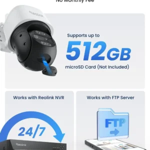 REOLINK PTZ Security Camera System 4K, IP PoE 360 Camera with Dual-Lens, Auto 6X Hybrid Zoomed Tracking, 355 Pan & 90 Tilt, Outdoor Surveillance, AI Detection, TrackMix PoE
