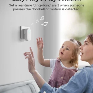 REOLINK Video Doorbell Camera with Chime, 1:1 Head-to-Toe View, 2.4/5 GHz WiFi, Person/Vehicle/Package Detection, No Monthly Fees