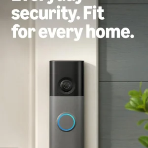Ring Battery Doorbell (newest model) — Retinal 2K with wide-angle video, up to 6x Enhanced Zoom, Two-Way Talk, and Built-In Battery, Speckled Gray view 1