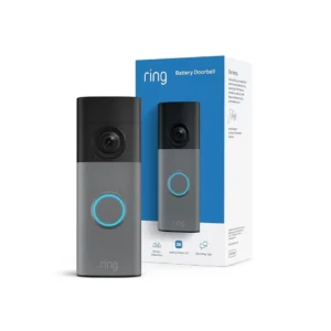 Ring Battery Doorbell (newest model) — Retinal 2K with wide-angle video, up to 6x Enhanced Zoom, Two-Way Talk, and Built-In Battery, Speckled Gray view 2