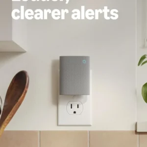 Ring Chime — Enhanced audio for real-time alerts you can hear from anywhere, easy plug-in setup, simple wifi & Bluetooth connectivity, sleek design, White view 1