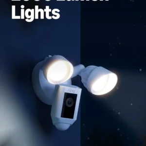 Ring Floodlight Cam Wired Plus, Outdoor home or business security with motion-activated 1080p HD video and floodlights, White view 5