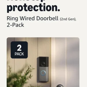 Ring Wired Doorbell (newest model), Wide-Angle Retinal 2K, up to 6x Enhanced Zoom, pair with Alexa or Ring Chime for in-home alerts, Speckled Gray view 7