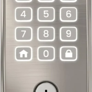 Schlage Arrive Smart Wi‑Fi Deadbolt Lock with Keypad, Keyless Entry Front Door Lock, App Control, Alexa and Google Home Compatible, Satin Nickel, BE459WB CAM 619