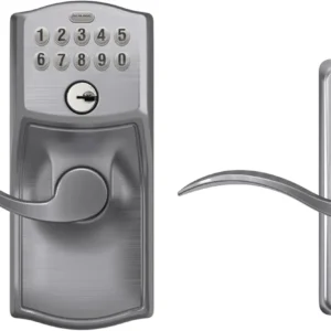 Schlage Camelot Keypad Lock with Lever Handle, Electronic Keyless Door Entry, Flex Lock Auto‑Lock Option, Satin Chrome, FE595 CAM 626 ACC view 5