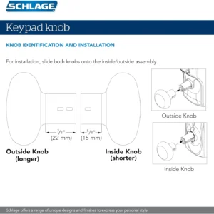 Schlage Camelot Keypad Lock with Lever Handle, Electronic Keyless Door Entry, Flex Lock Auto‑Lock Option, Satin Chrome, FE595 CAM 626 ACC view 6