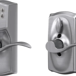 Schlage Camelot Keypad Lock with Lever Handle, Electronic Keyless Door Entry, Flex Lock Auto‑Lock Option, Satin Chrome, FE595 CAM 626 ACC view 7
