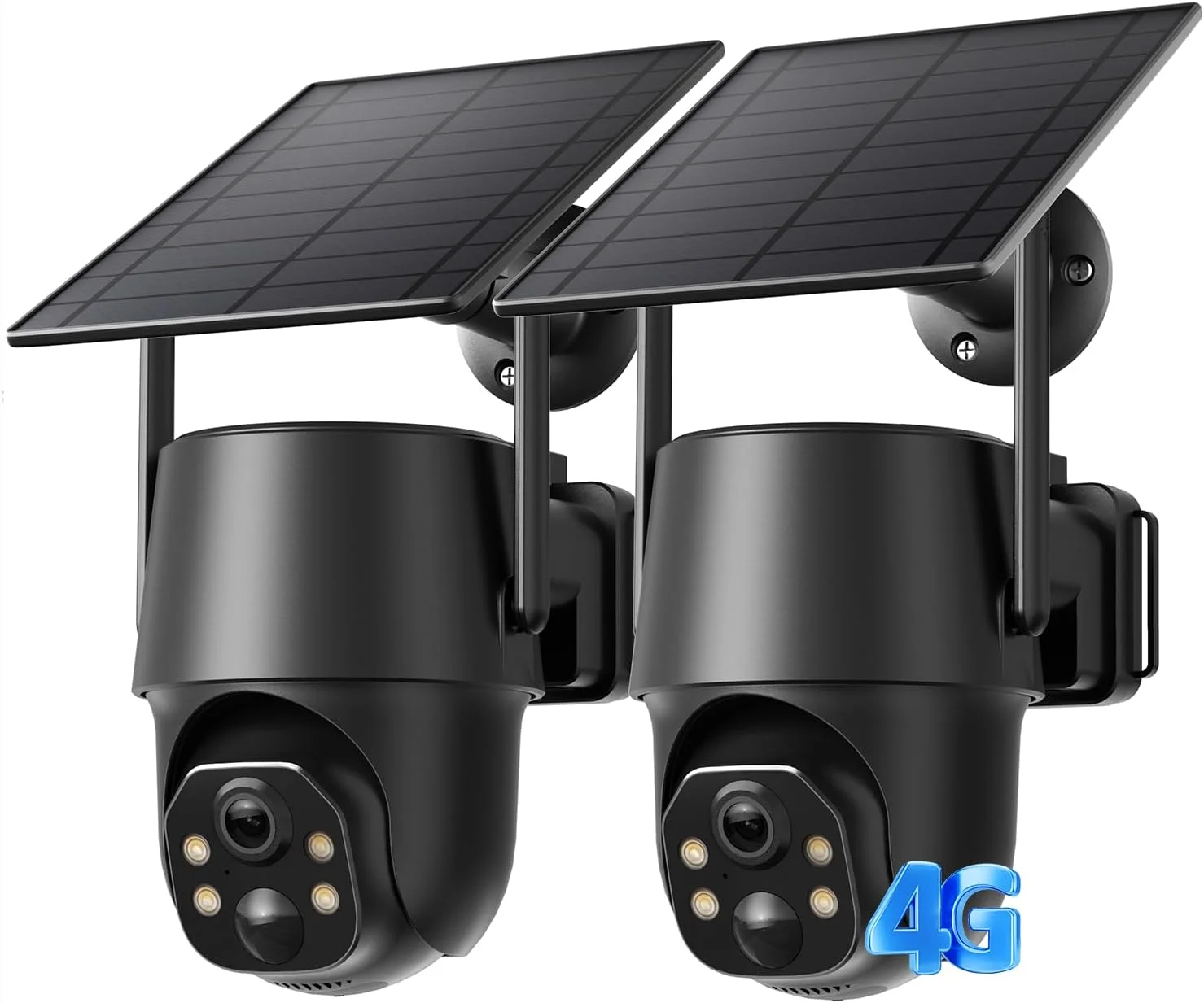 SEHMUA 4G LTE Cellular Solar Security Camera Wireless Outdoor, No Wi-Fi Solar Powered Camera, 360° Live View, 2K Color Night Vision, PIR Motion Sensor, Two-Way Talk, Built-in SIM Card
