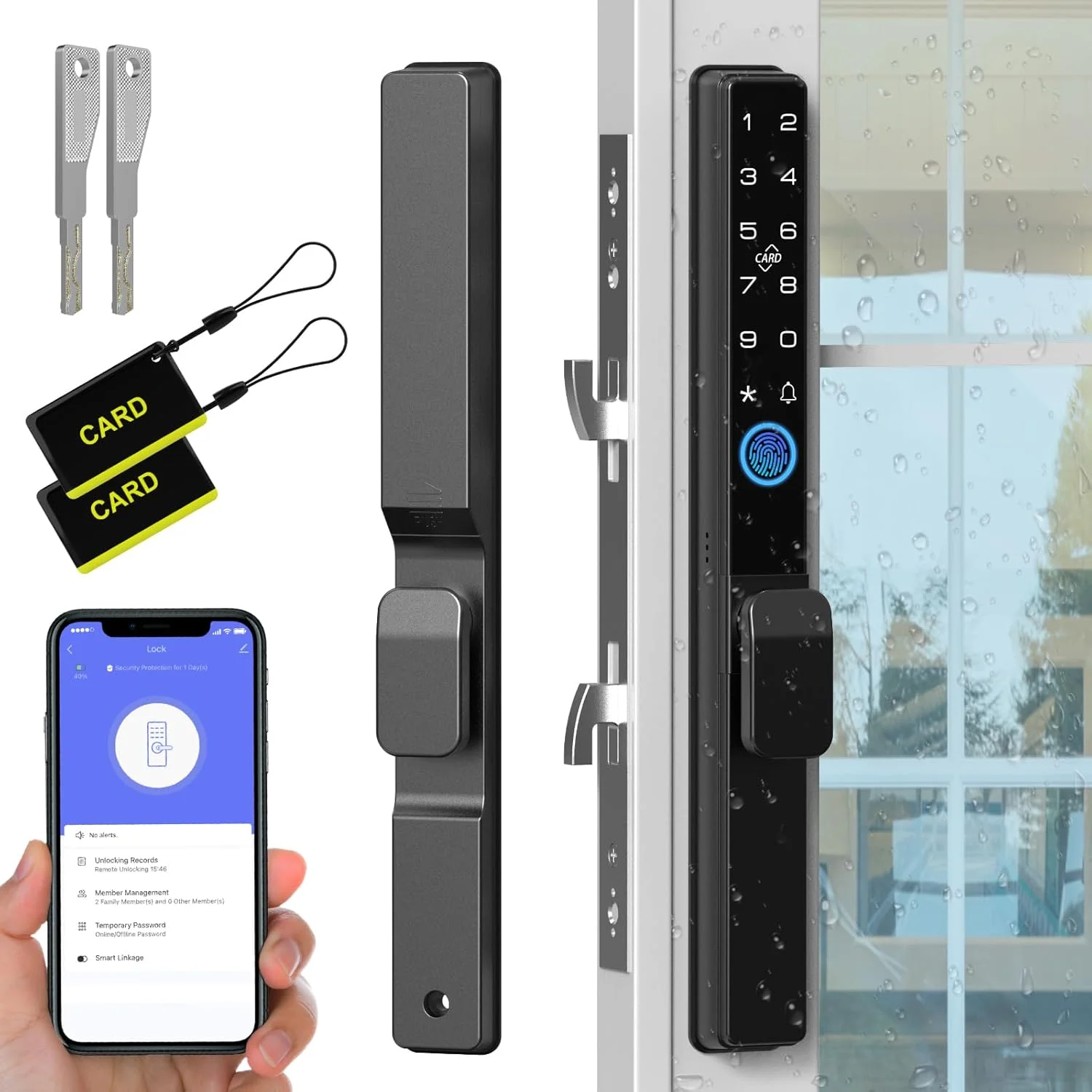 Eseesmart sliding glass door smart lock exterior view