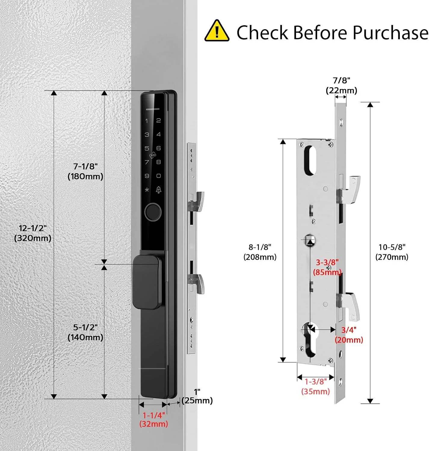 5 Unlock Methods: Fingerprint, Card, Password, App, Key