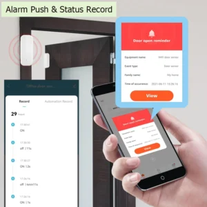 Smart WiFi Door Sensor: Wireless Window Sensor with App Notification Alert, Tuya Door Open Contact Sensor for Home Security, No Hub Required, Compatible with Alexa Google Assistant view 5
