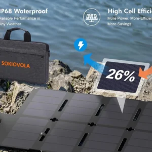 SOKIOVOLA 100W Portable Solar Panel MC-4 Foldable Solar Panel Charger Kits 18V IP68 Waterproof Lightweight and Compact for Small Power Station RV Travel Outdoor Activities view 6