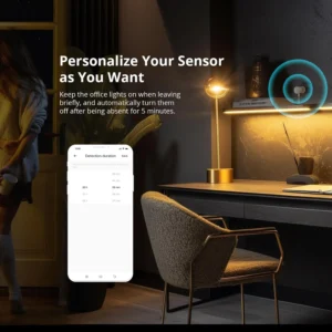 SONOFF Zigbee Human Presence Sensor, SNZB-06P Zigbee Smart Motion Detector with 5.8GHZ cmWave Radar, Requires ZigBee Bridge (1-Pack) view 5