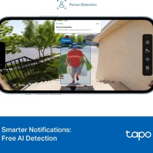 Tapo 2K Wireless Smart Video Doorbell - 160° Ultra-Wide View, Person Detection, 2-Way Talk, Ring Call, Night Vision, Subscription-Free Local Storage or Optional Cloud, D205 view 5