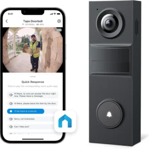 Tapo 2K Wireless Smart Video Doorbell - 160° Ultra-Wide View, Person Detection, 2-Way Talk, Ring Call, Night Vision, Subscription-Free Local Storage or Optional Cloud, D205