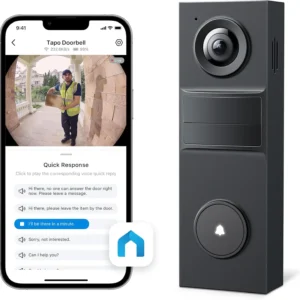 Tapo 2K Wireless Smart Video Doorbell - 160° Ultra-Wide View, Person Detection, 2-Way Talk, Ring Call, Night Vision, Subscription-Free Local Storage or Optional Cloud, D205