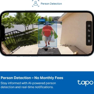 Tapo TP-Link C400 KIT Outdoor Battery Camera w/Solar Panel Base, Wireless, 1080P, Free Person/Vehicle Detection, SD/Cloud Storage, Color Night Vision, No Hub Needed, Works w/Alexa view 6