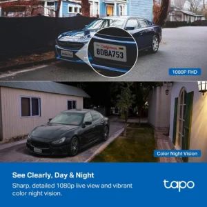 Tapo TP-Link C400 KIT Outdoor Battery Camera w/Solar Panel Base, Wireless, 1080P, Free Person/Vehicle Detection, SD/Cloud Storage, Color Night Vision, No Hub Needed, Works w/Alexa view 7