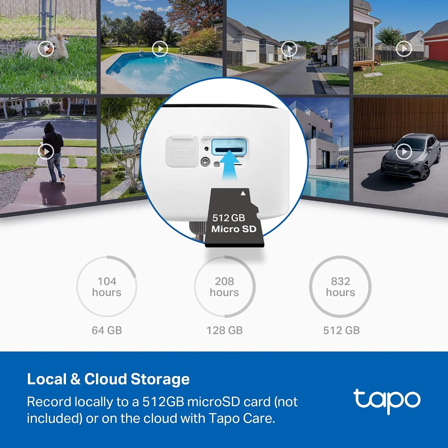Tapo TP-Link C400 KIT Outdoor Battery Camera w/Solar Panel Base, Wireless, 1080P, Free Person/Vehicle Detection, SD/Cloud Storage, Color Night Vision, No Hub Needed, Works w/Alexa