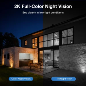 TKENPRO Solar Security Cameras Wireless Outdoor, 2.4GHz Wi-Fi, 24/7 Continuous Recording, Human Auto Tracking, Outdoor Camera Wireless with 2K Color Night Vision, 360° Panoramic View view 7