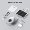 TKENPRO Solar Security Cameras Wireless Outdoor, 2.4GHz Wi-Fi, 24/7 Continuous Recording, Human Auto Tracking, Outdoor Camera Wireless with 2K Color Night Vision, 360° Panoramic View