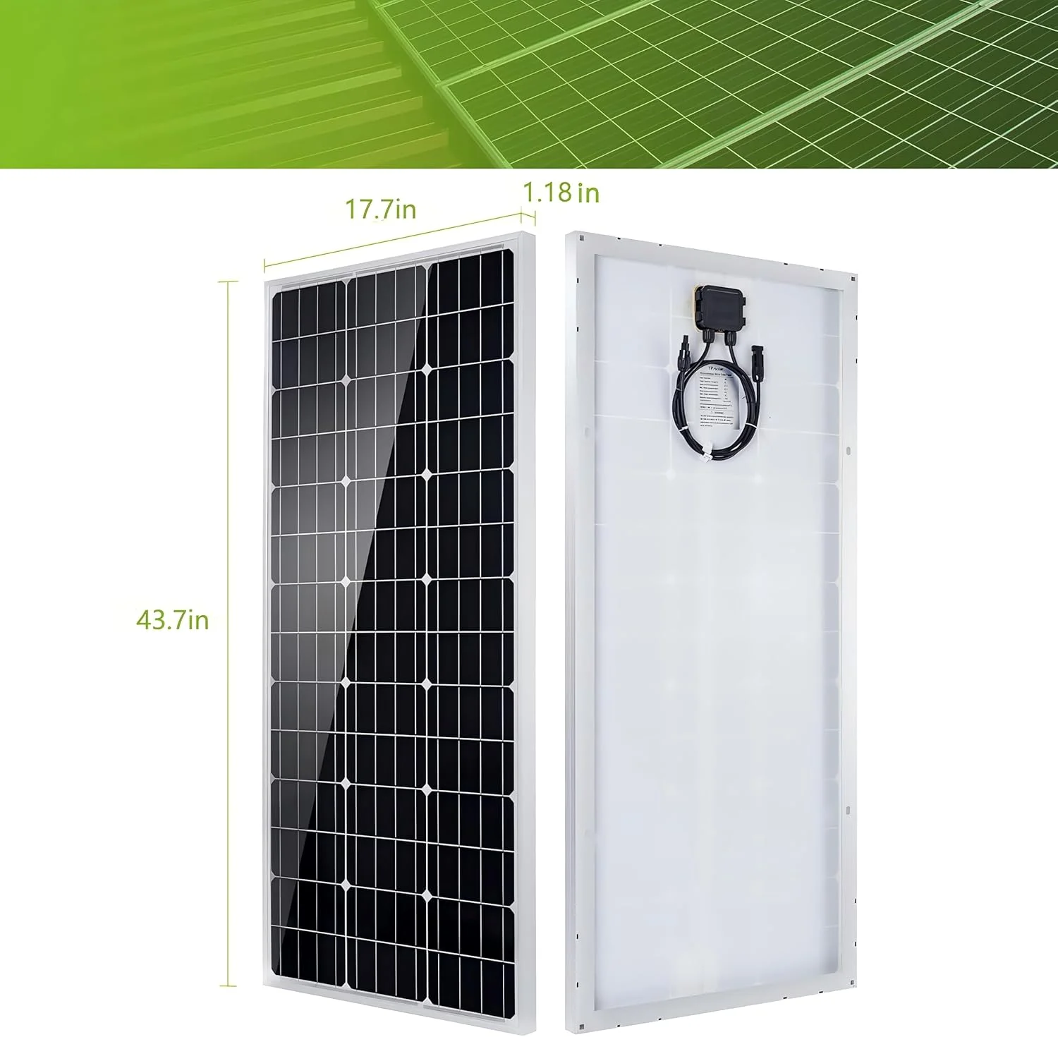 Monocrystalline solar panel close up