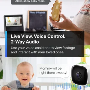 TP-Link Tapo 1080P Indoor Security Camera for Baby Monitor, Dog Camera w/Motion Detection, 2-Way Audio Siren, Night Vision, Cloud & SD Card Storage, Works w/Alexa & Google Home (Tapo C100) view 4