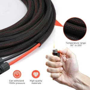 Twin Wire 30FT Solar Extension Cable - 10AWG (6mm²) Solar Panel Connector, with 6 Pairs-IP67-Male/Female Solar connectors for Outdoor Automotive RV Boat Marine Solar Panel- Black & Red view 2