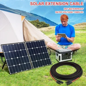 Twin Wire 30FT Solar Extension Cable - 10AWG (6mm²) Solar Panel Connector, with 6 Pairs-IP67-Male/Female Solar connectors for Outdoor Automotive RV Boat Marine Solar Panel- Black & Red