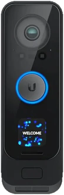 Ubiquiti UniFi Protect G4 Doorbell Pro mounted on a modern entryway
