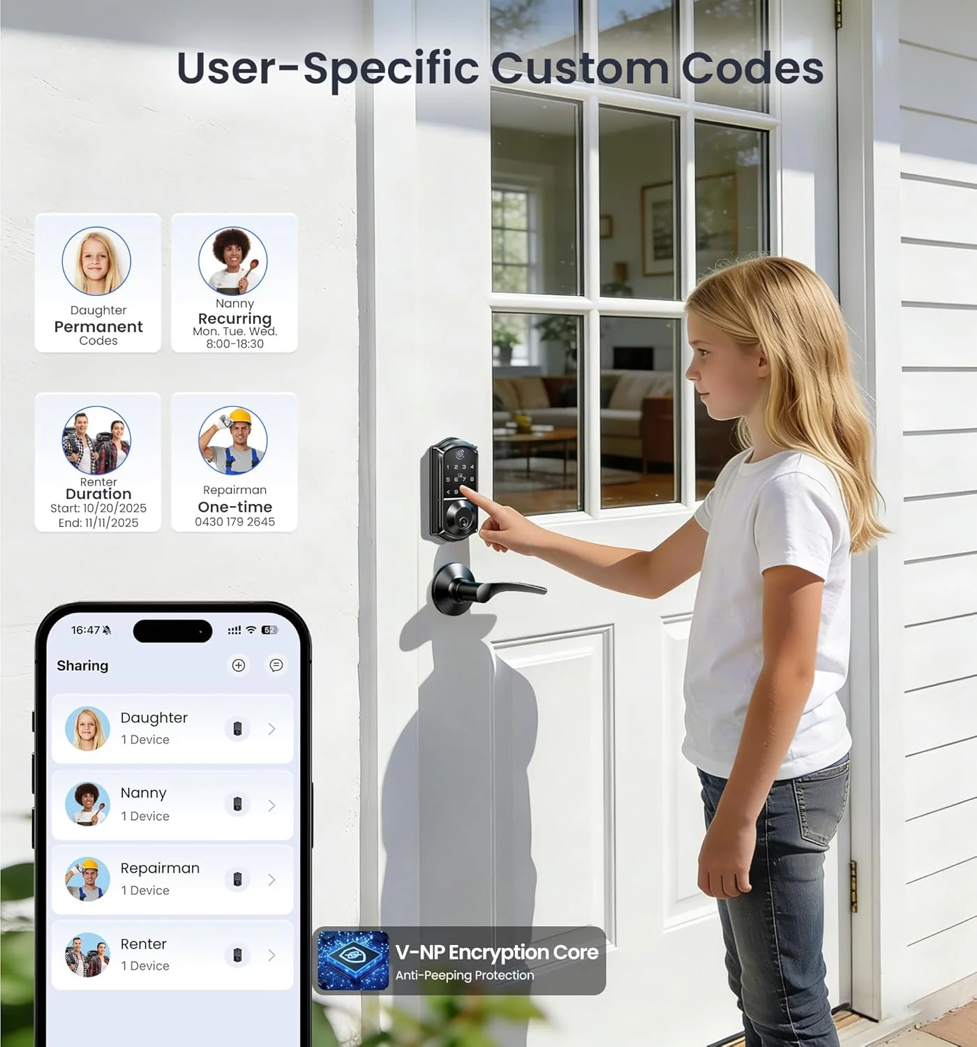 Smartphone interface showing the KK Home App remote lock management