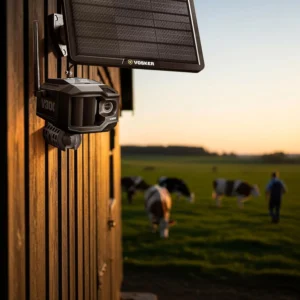 Vosker V300 Ultimate Farmers Pack Outdoor Security Camera with External Solar Panel for Farms Pastures and Greenhouses 4G LTE Black Single Unit with Battery view 5