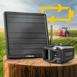 Vosker V300 Ultimate Farmers Pack Outdoor Security Camera with External Solar Panel for Farms Pastures and Greenhouses 4G LTE Black Single Unit with Battery view 6
