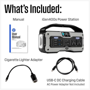 Westinghouse iGen400s 400 Watt, 183Wh Portable Power Station and Solar Generator with LED Display and DC Outlet for Camping, Home, Travel, Indoor/Outdoor Use (Solar Panel Not Included) view 5