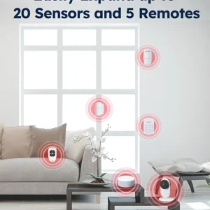 WiFi Home Security System, 10-Piece Wireless Alarm Kit with Door Sensors | 120dB Loud Alarm, 8-Hour Backup Battery, Instant App Alerts, DIY Setup, No Monthly Fee, Expandable Home Security view 6
