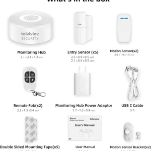 WiFi Home Security System, 10-Piece Wireless Alarm Kit with Door Sensors | 120dB Loud Alarm, 8-Hour Backup Battery, Instant App Alerts, DIY Setup, No Monthly Fee, Expandable Home Security view 7