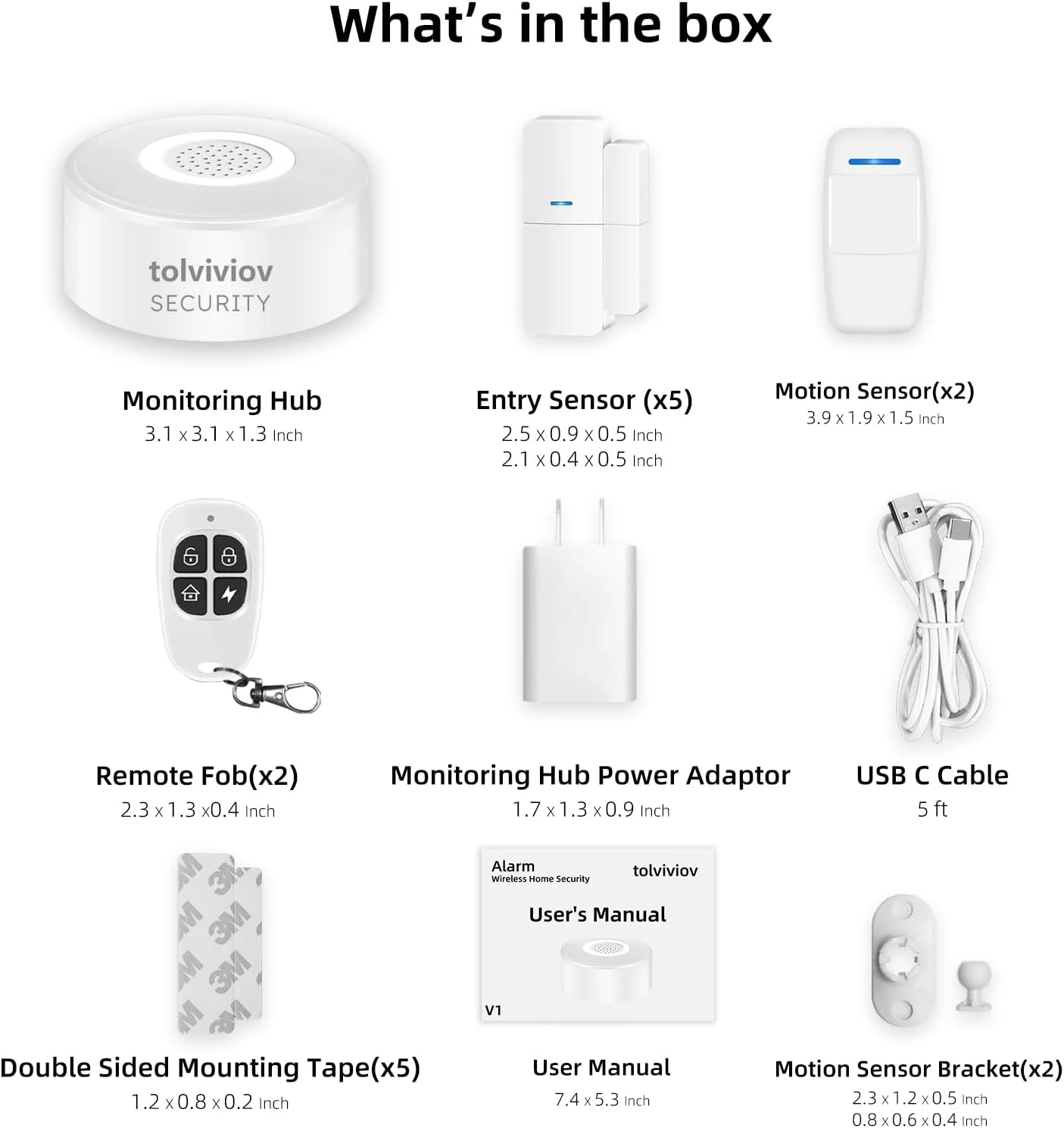 Contents of the 10-piece Security Kit