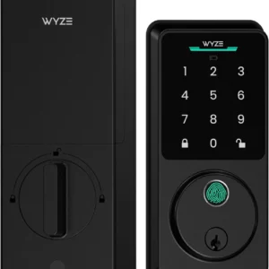 Wyze Auto-Lock Bolt v2, Fingerprint Keyless Entry Smart Lock, AI Learning Scanner with Wi-Fi Front Door Lock Deadbolt, Auto-Lock, 8 Months Battery, BHMA2, IP53, Anti-Peep Keypad, Backup Keys view 1