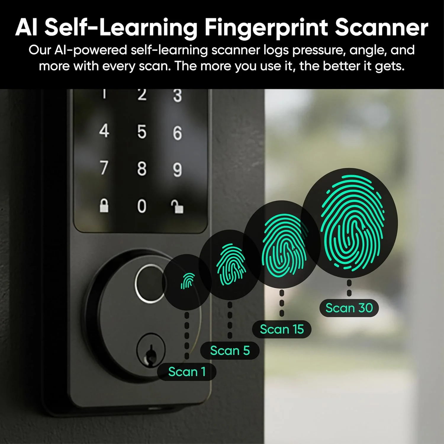 Wyze Auto-Lock Bolt v2 - Long Battery Life & USB-C Backup