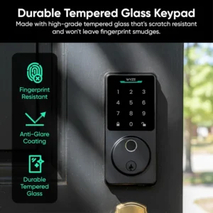 Wyze Auto-Lock Bolt v2, Fingerprint Keyless Entry Smart Lock, AI Learning Scanner with Wi-Fi Front Door Lock Deadbolt, Auto-Lock, 8 Months Battery, BHMA2, IP53, Anti-Peep Keypad, Backup Keys view 6