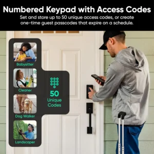Wyze Auto-Lock Bolt v2, Fingerprint Keyless Entry Smart Lock, AI Learning Scanner with Wi-Fi Front Door Lock Deadbolt, Auto-Lock, 8 Months Battery, BHMA2, IP53, Anti-Peep Keypad, Backup Keys view 7