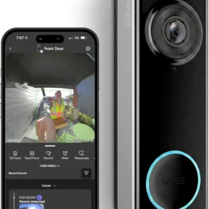 Wyze Battery Video Doorbell Wireless Camera, 1536x1536 HD+ with Color Night Vision, 2-Way Audio, 1:1 Head-to-Toe View, Person/Vehicle/Package Monitor, Wire-Free/Wired Option, 1 Minute Easy Setup view 1