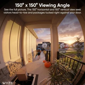 Wyze Battery Video Doorbell Wireless Camera, 1536x1536 HD+ with Color Night Vision, 2-Way Audio, 1:1 Head-to-Toe View, Person/Vehicle/Package Monitor, Wire-Free/Wired Option, 1 Minute Easy Setup view 3