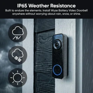 Wyze Battery Video Doorbell Wireless Camera, 1536x1536 HD+ with Color Night Vision, 2-Way Audio, 1:1 Head-to-Toe View, Person/Vehicle/Package Monitor, Wire-Free/Wired Option, 1 Minute Easy Setup view 7